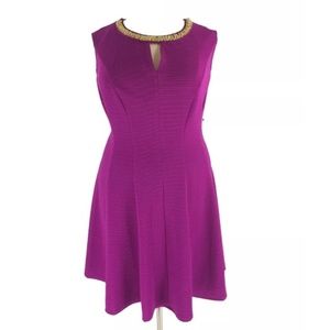 Studio One New York Beaded Dress SZ 20W Purple NWT